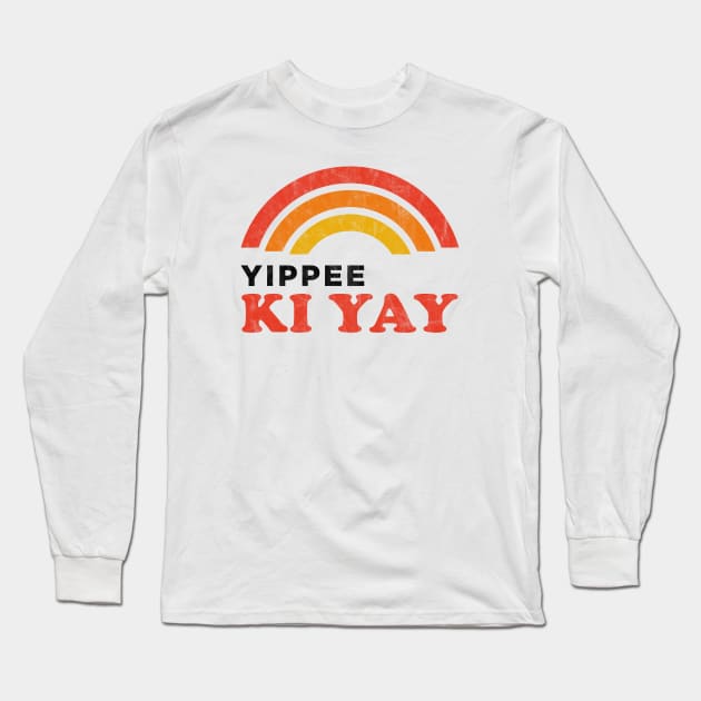 Bruce Willis Yippee Ki Yay Rainbow Long Sleeve T-Shirt by karutees